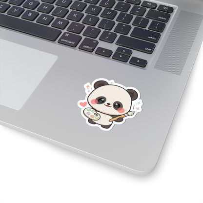 Kawaii Panda Artist Kiss-Cut Sticker for Art Lovers