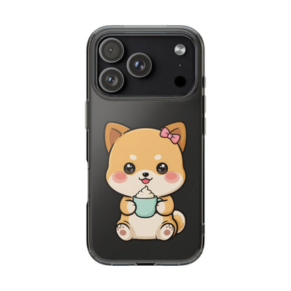 Kawaii Shiba Inu Phone Case with Latte