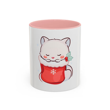 Kawaii Christmas Fox Accent Mug for Cozy Holiday Sips