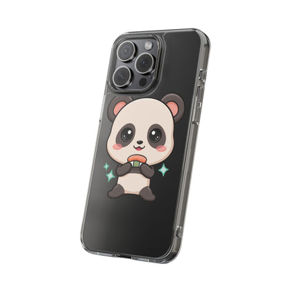 Kawaii Panda Sushi Phone Case, Clear Impact-Resistant Case