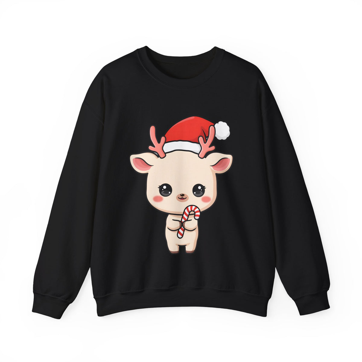 Kawaii Reindeer Christmas Sweatshirt, Cute Holiday Crewneck