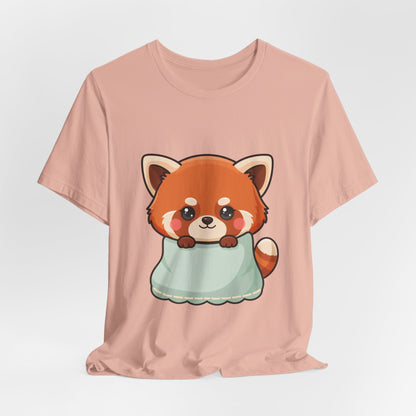 Kawaii Red Panda T-Shirt, Cozy Blanket Chibi Animal Tee