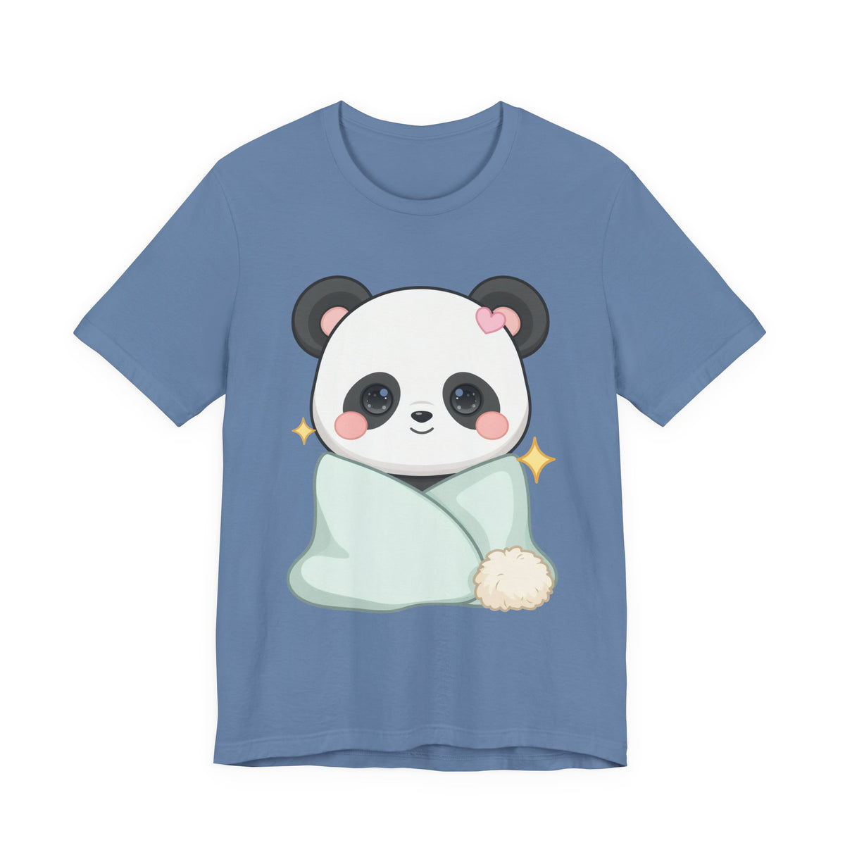 Kawaii Panda T-Shirt, Cozy Blanket Chibi Animal Tee