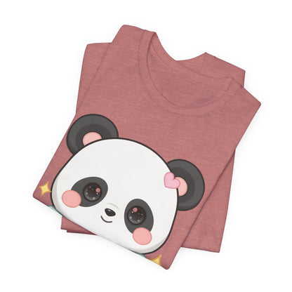 Kawaii Panda T-Shirt, Cozy Blanket Chibi Animal Tee