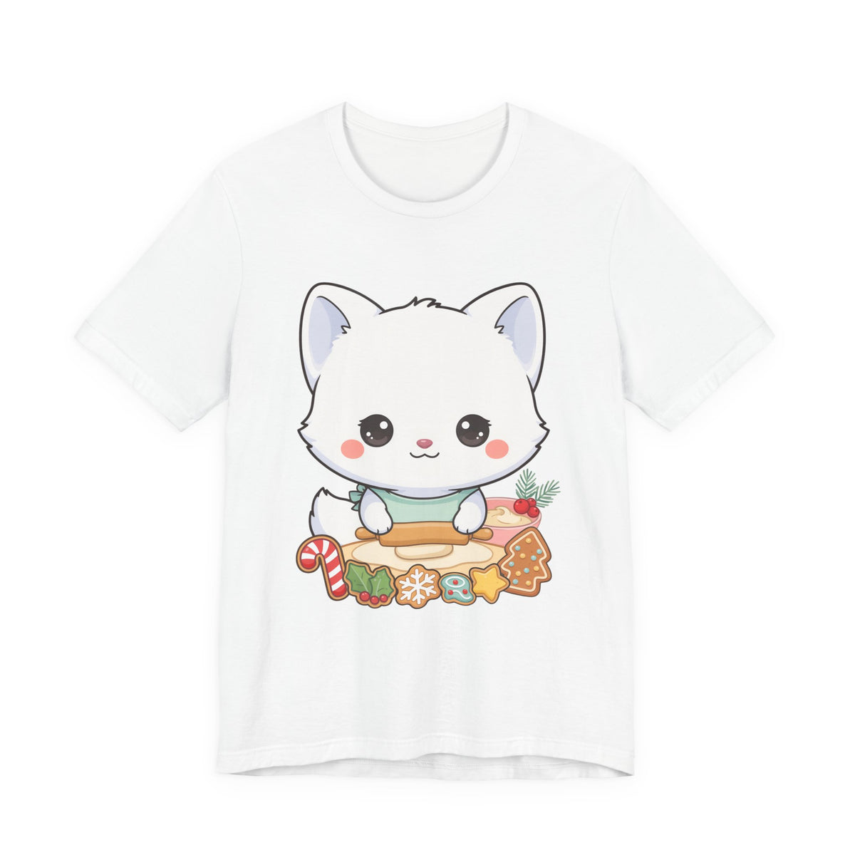 Kawaii Arctic Fox Christmas Baking T-Shirt