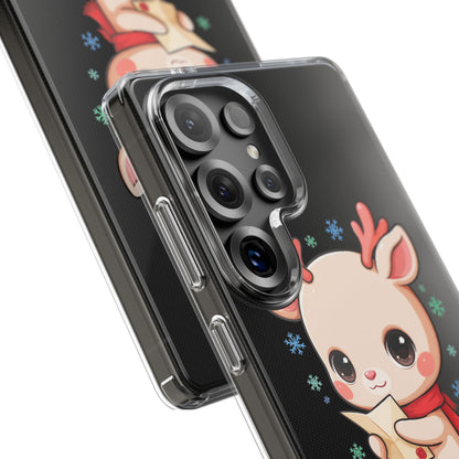 Christmas Reindeer Clear Impact-Resistant Phone Case
