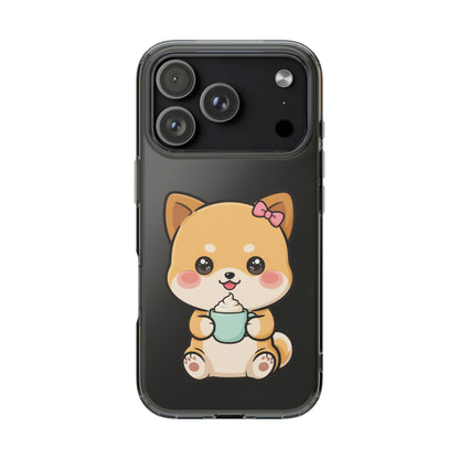 Kawaii Shiba Inu Phone Case with Latte