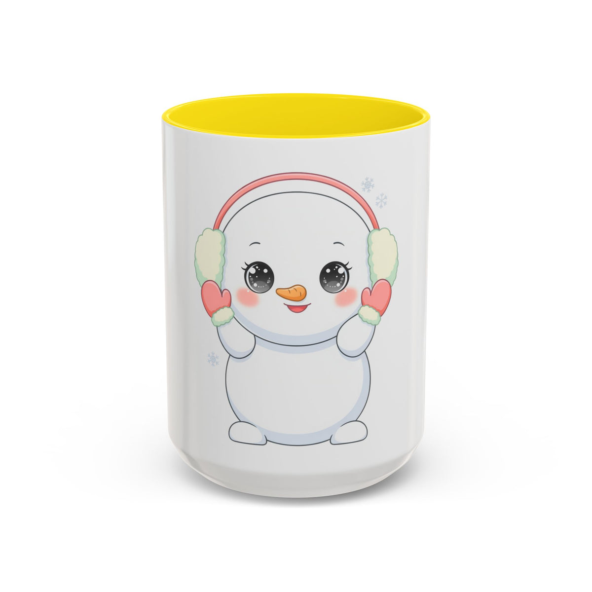 Kawaii Snowman Accent Coffee Mug for Cozy Winter Sips
