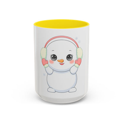 Kawaii Snowman Accent Coffee Mug for Cozy Winter Sips