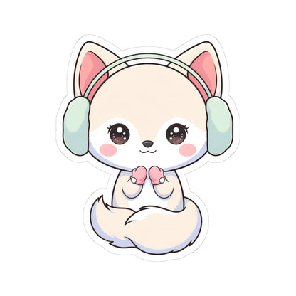 Kawaii Arctic Fox Sticker for Cozy Winter Vibes