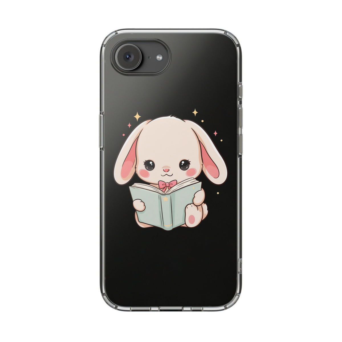 Kawaii Reading Bunny Clear Impact-Resistant Case