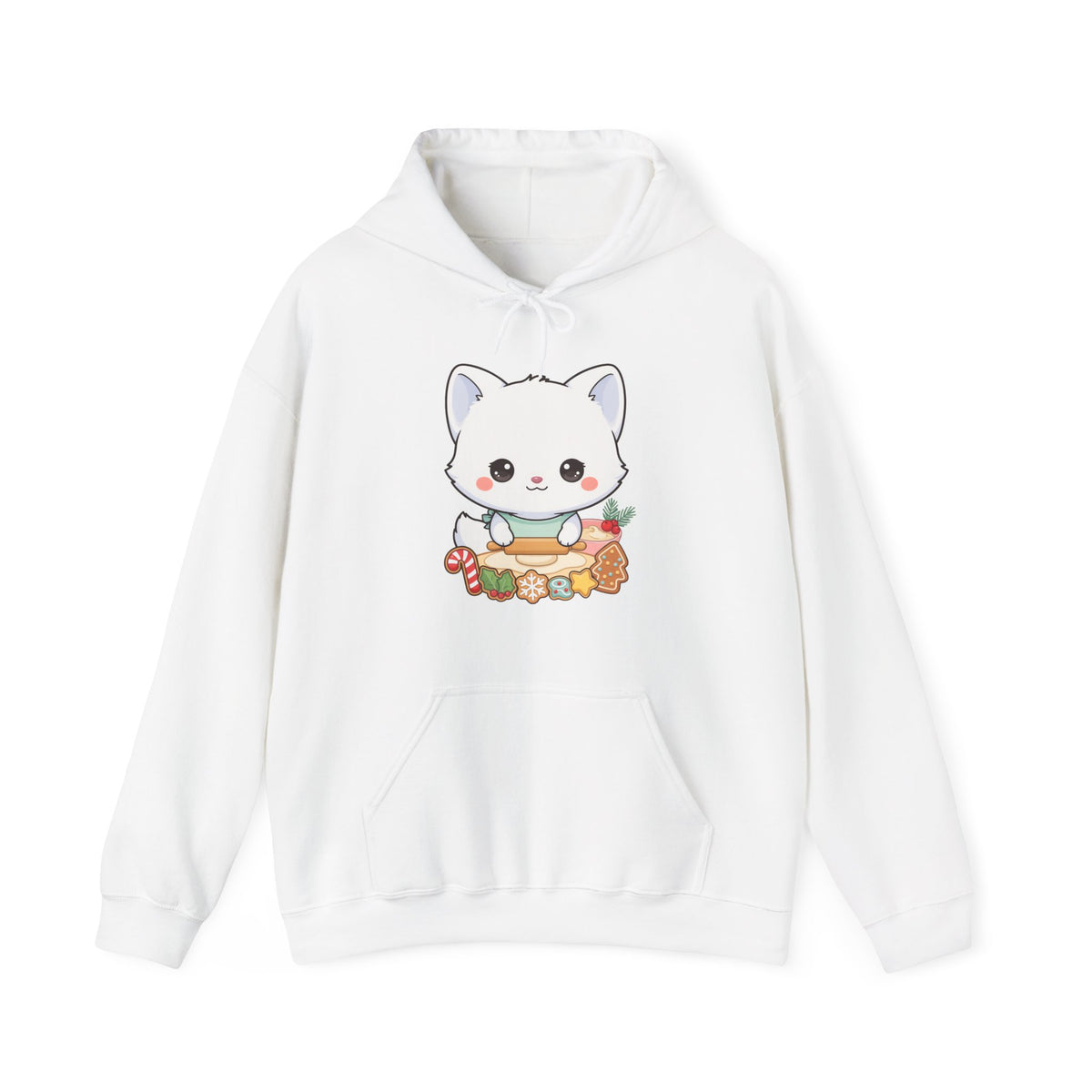 Christmas Fox Baking Hoodie, Kawaii Cookie Baker Sweatshirt