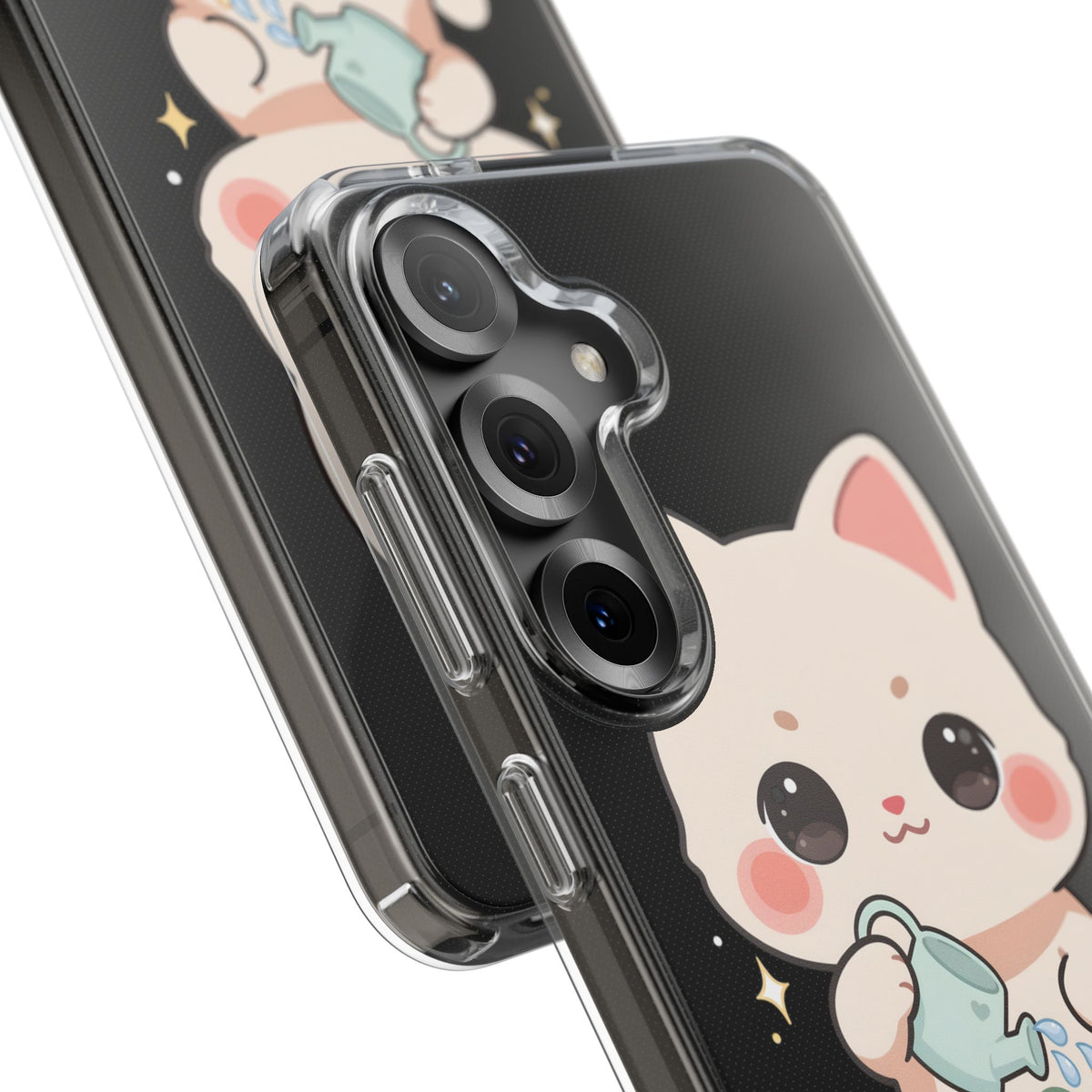 Kawaii Cat Phone Case, Cute Plant Lover Gift