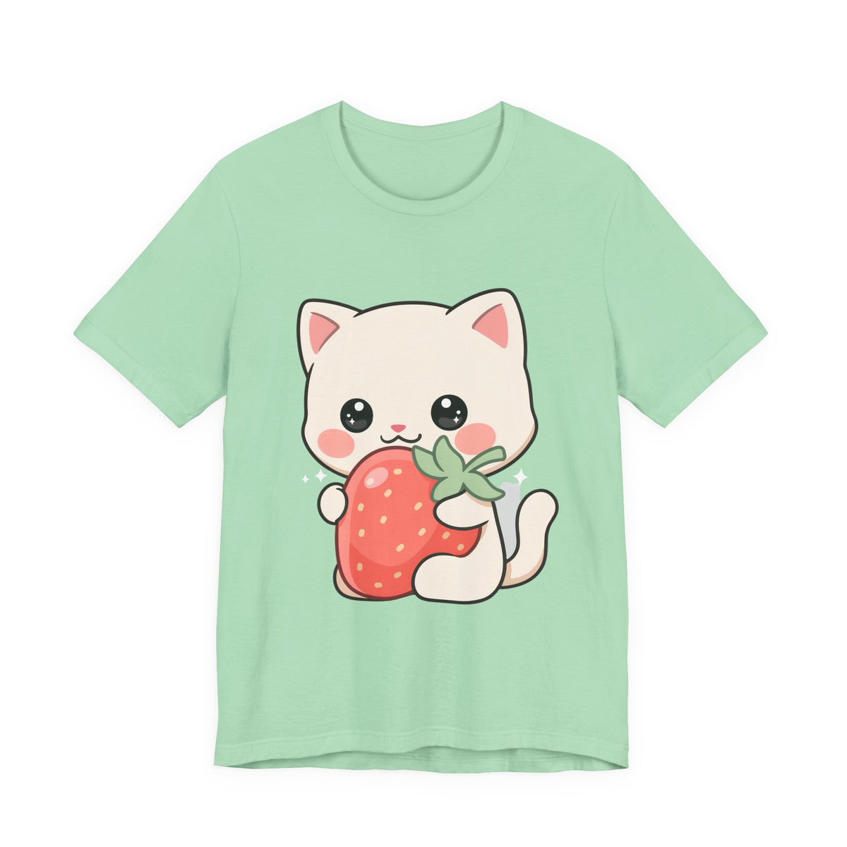 Kawaii Cat Strawberry T-Shirt, Cute Cat Lover Gift