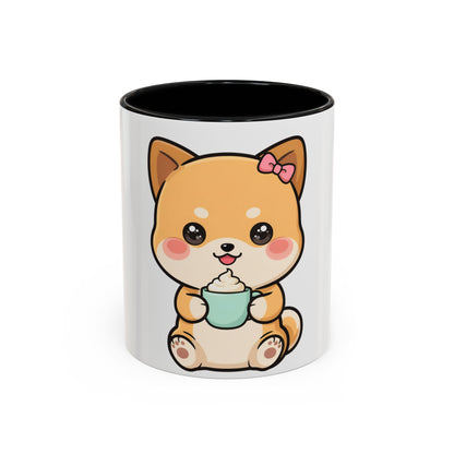 Kawaii Shiba Inu Coffee Mug, Cute Latte Lover Gift