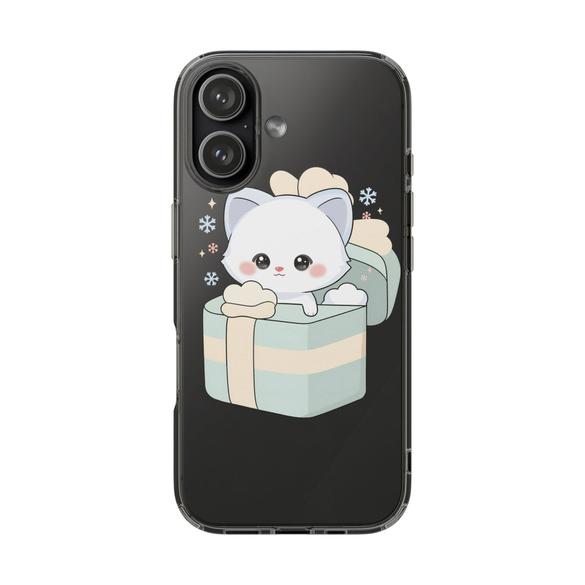 Kawaii Arctic Fox Clear Impact-Resistant Phone Case