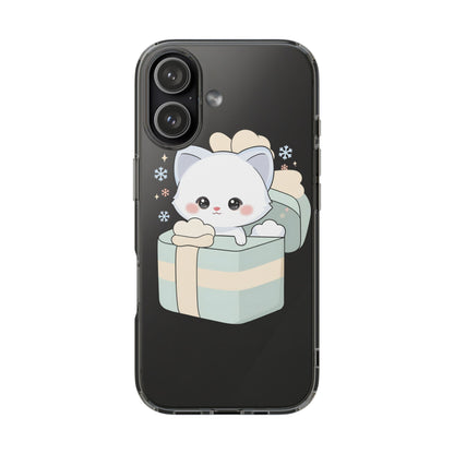 Kawaii Arctic Fox Clear Impact-Resistant Phone Case