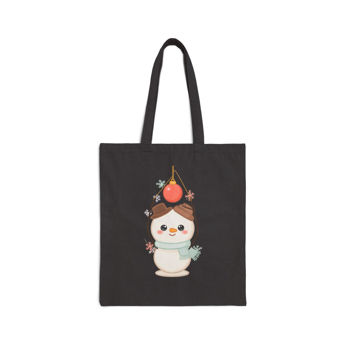 Christmas Snowman Canvas Tote Bag for Holiday Shopping