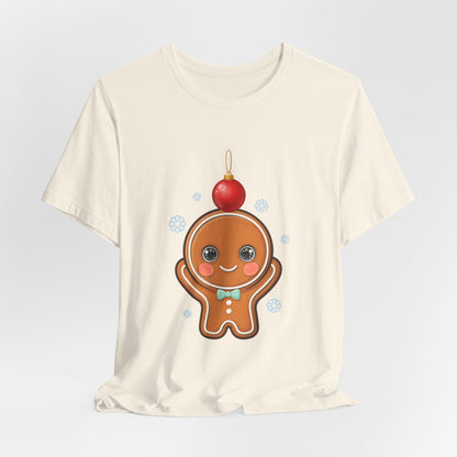 Kawaii Gingerbread Christmas Tee, Cute Holiday Unisex Shirt