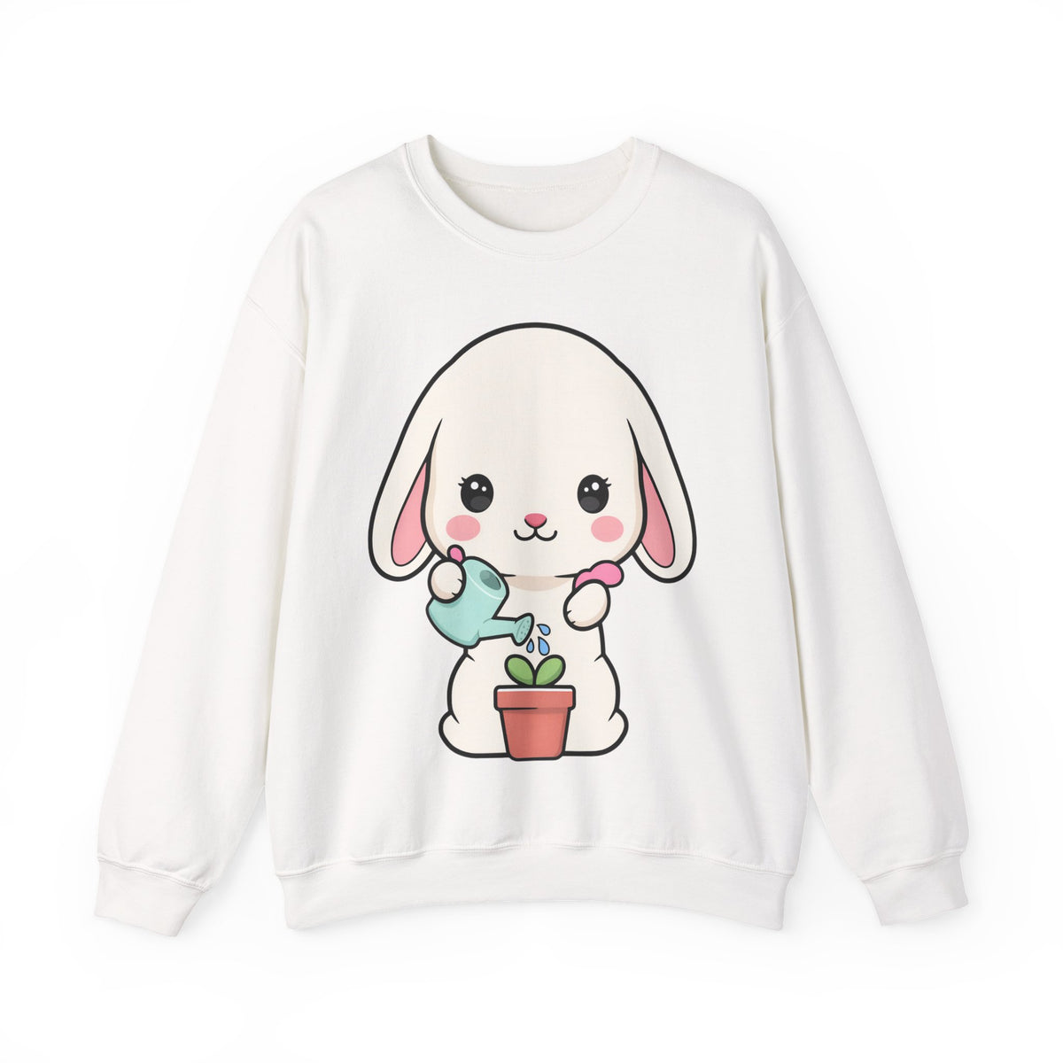Kawaii Bunny Sweatshirt, Cute Gardening Crewneck
