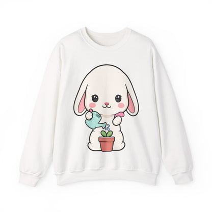 Kawaii Bunny Sweatshirt, Cute Gardening Crewneck