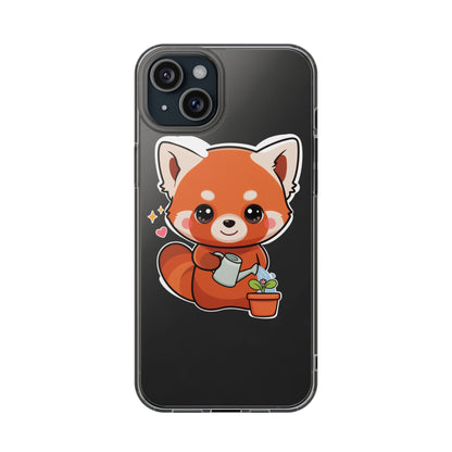 Red Panda Phone Case, Cute Plant Lover Gift