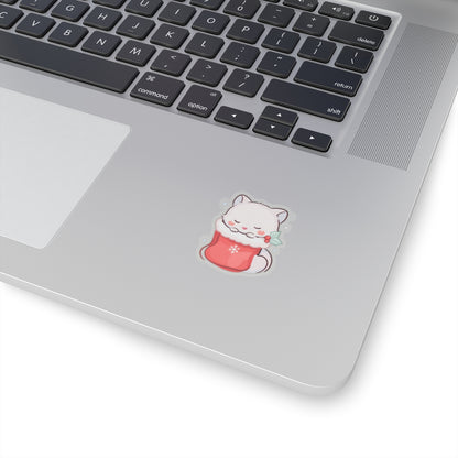 Kawaii Arctic Fox Christmas Sticker for Cozy Holiday Fans