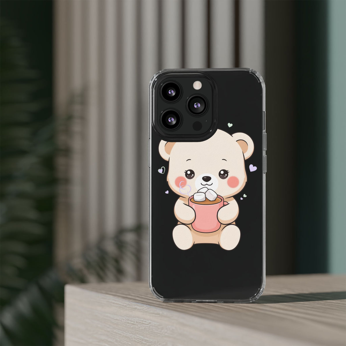 Kawaii Polar Bear Phone Case with Hot Cocoa