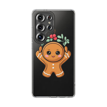 Kawaii Gingerbread Phone Case with Mistletoe Cheer