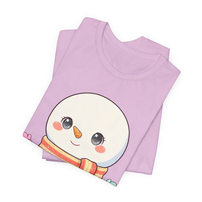 Kawaii Snowman Christmas T-Shirt for Cute Holiday Cheer