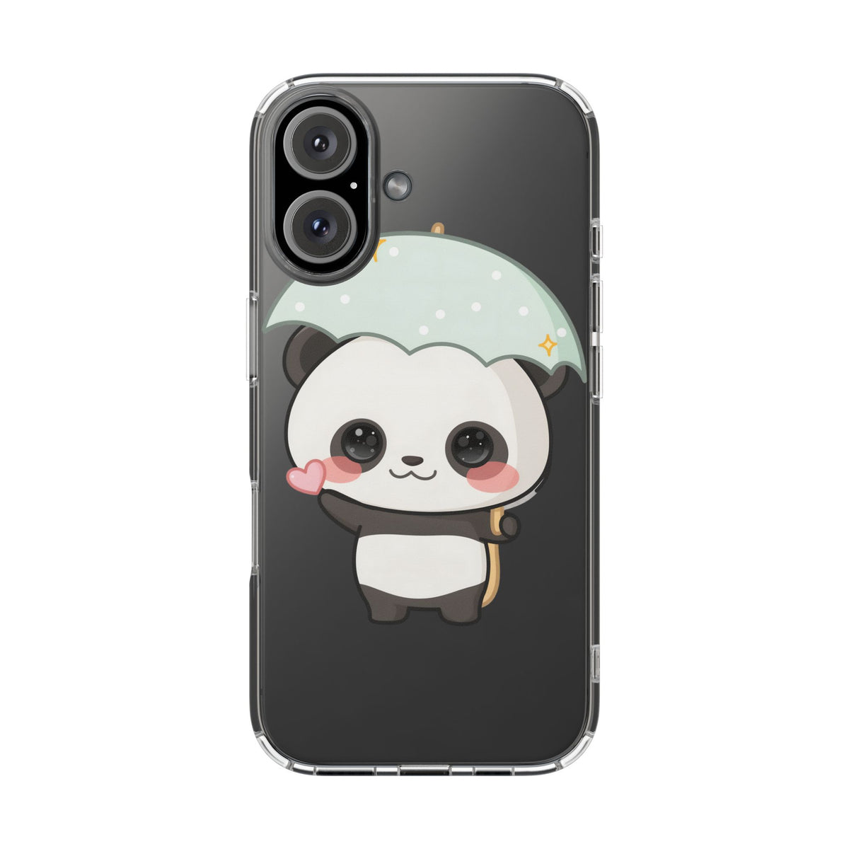 Kawaii Panda Clear Impact-Resistant Phone Case