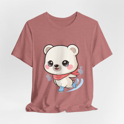 Kawaii Ice Skating Polar Bear Tee for Winter Gift Giving