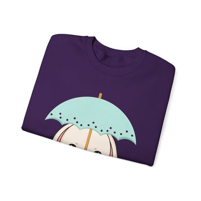 Kawaii Bunny Sweatshirt with Umbrella | Cute Chibi Gift