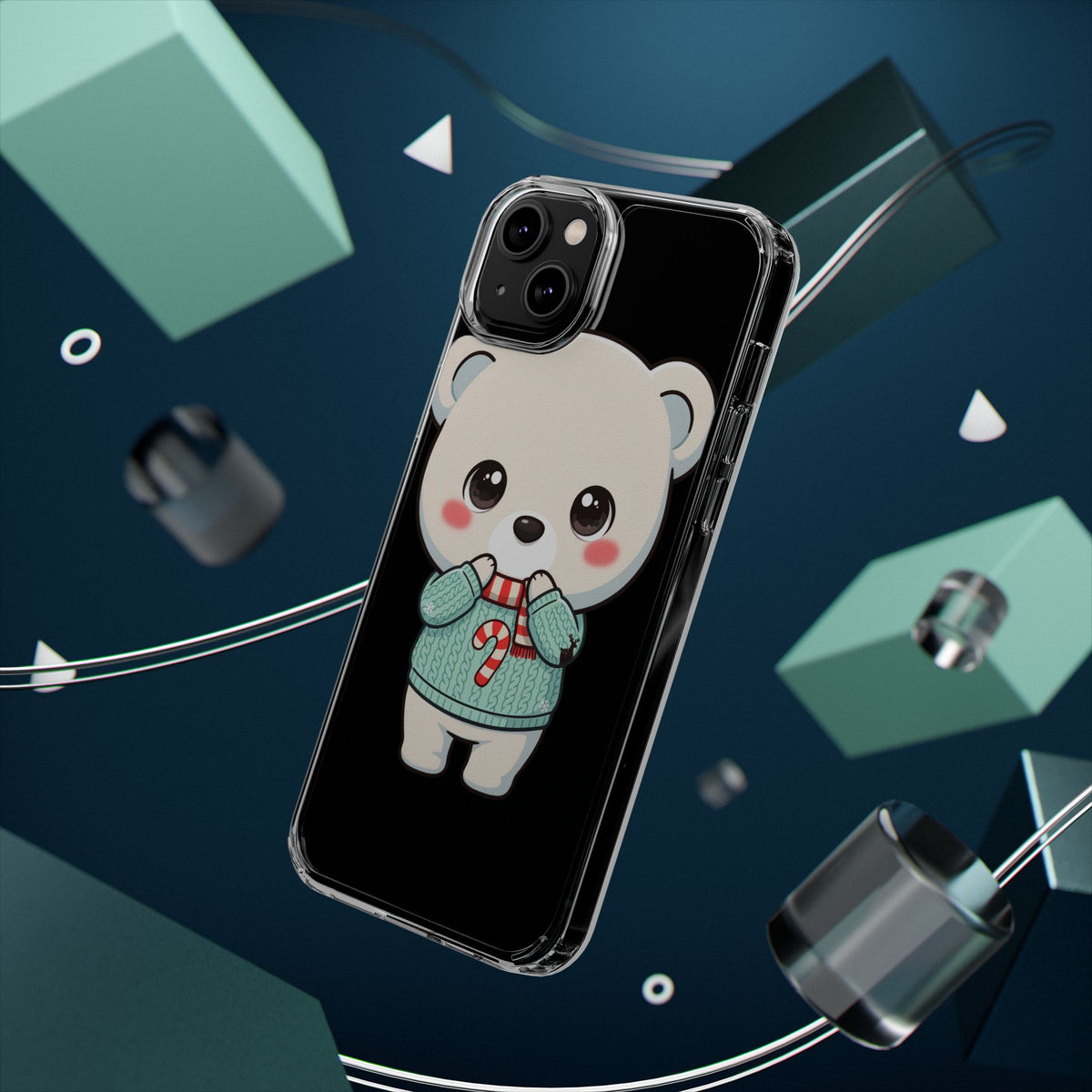 Kawaii Christmas Bear Phone Case for Holiday Season