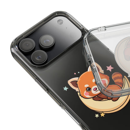 Red Panda Phone Case, Kawaii Moon Companion