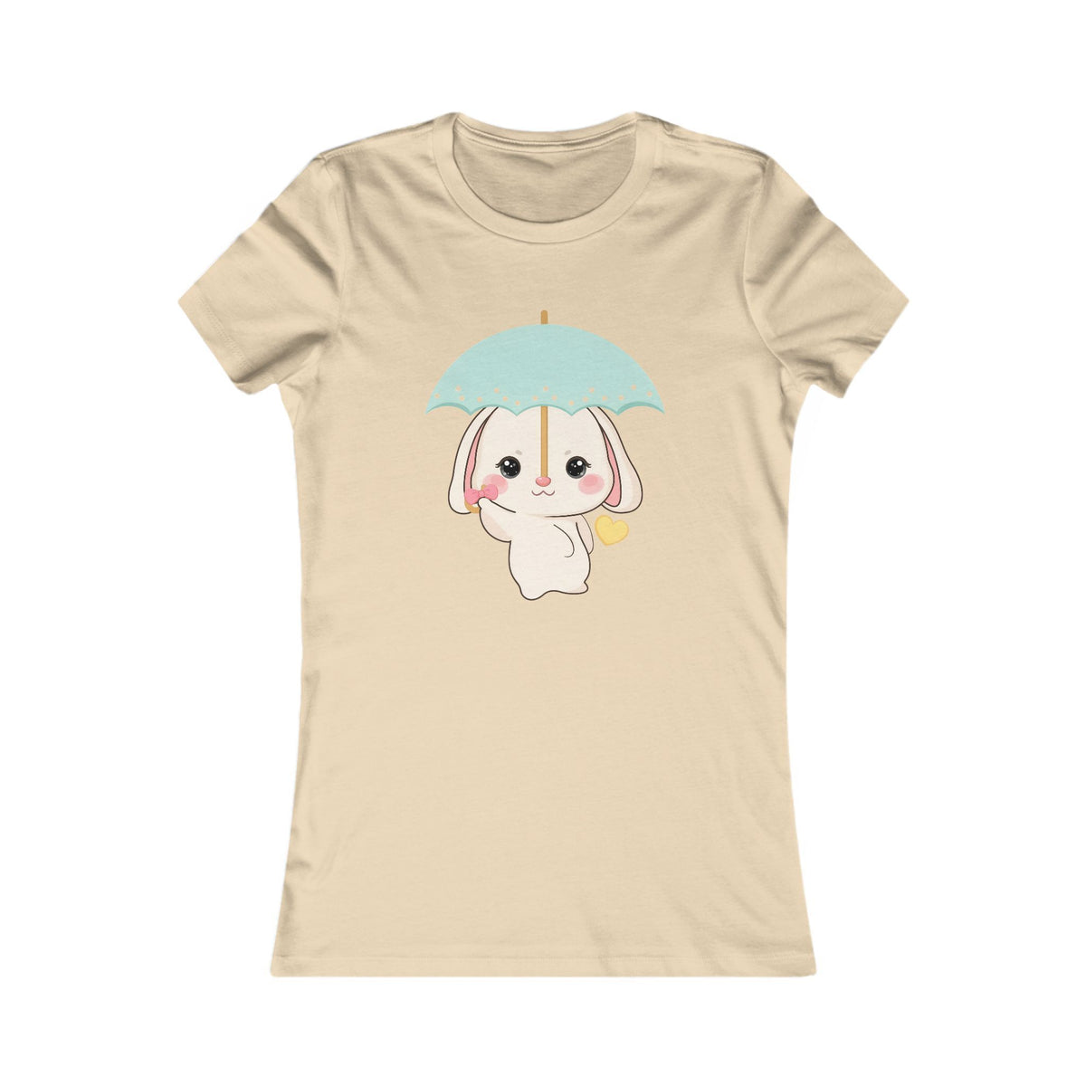Kawaii Bunny T-Shirt: Sweet Umbrella Day