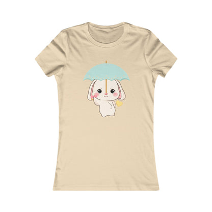 Kawaii Bunny T-Shirt: Sweet Umbrella Day