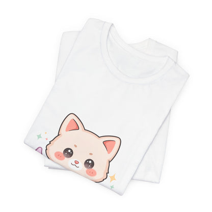 Kawaii Cat Moon T-Shirt for Cozy Night Owls