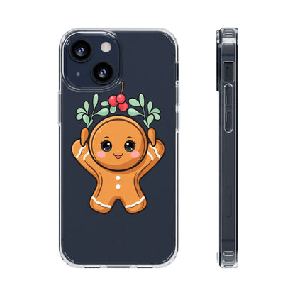 Kawaii Gingerbread Phone Case with Mistletoe Cheer