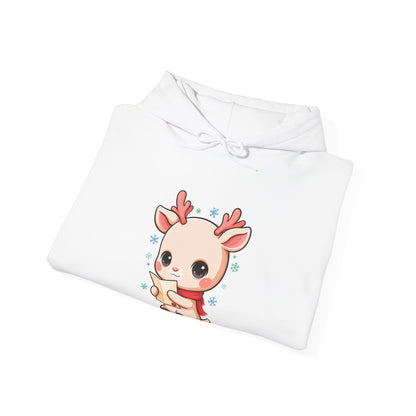 Kawaii Reindeer Christmas Hoodie for Holiday Readers
