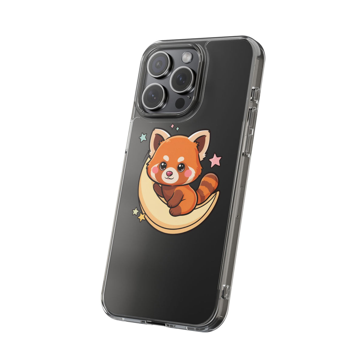 Red Panda Phone Case, Kawaii Moon Companion