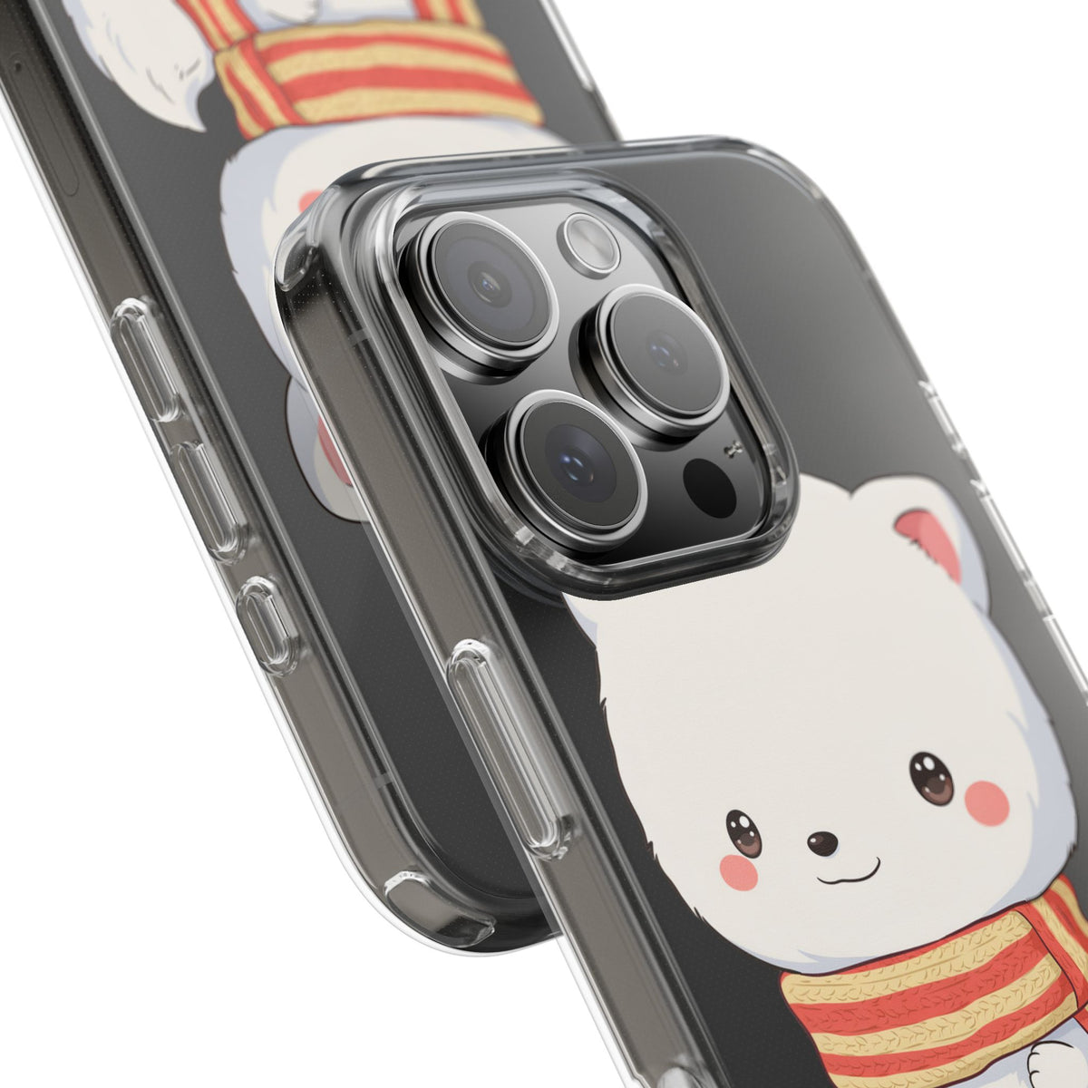 Kawaii Arctic Fox Phone Case, Cozy Christmas Scarf