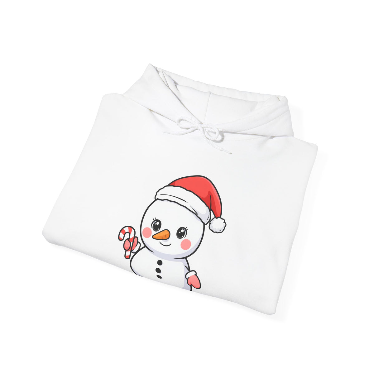 Cute Snowman Christmas Hoodie, Kawaii Holiday Sweatshirt