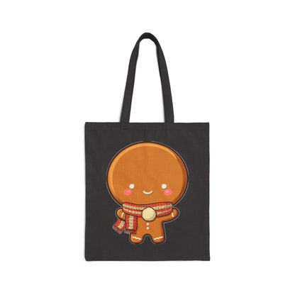 Gingerbread Man Christmas Tote Bag, Kawaii Holiday Gift