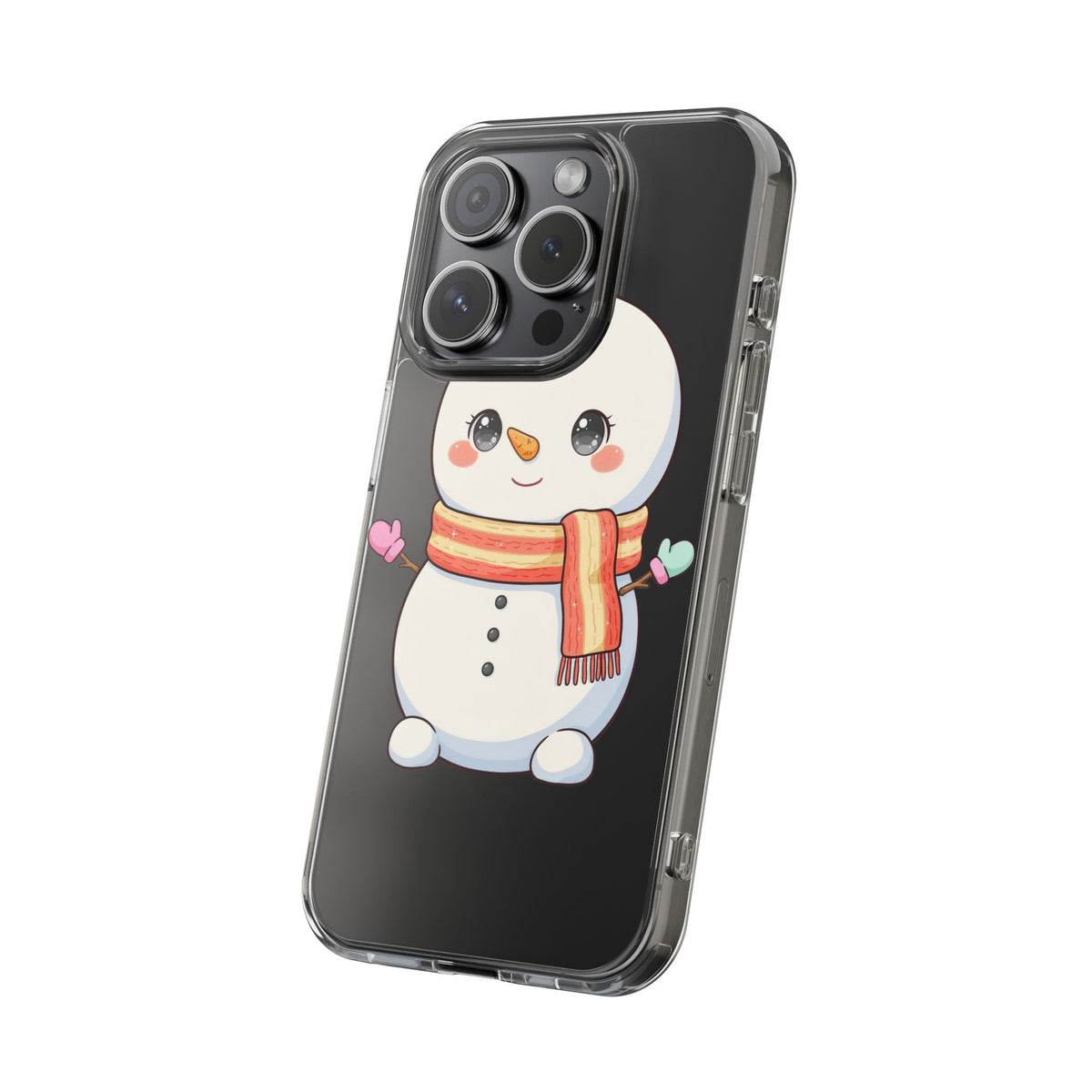 Kawaii Snowman Phone Case – Cute Christmas Clear Case