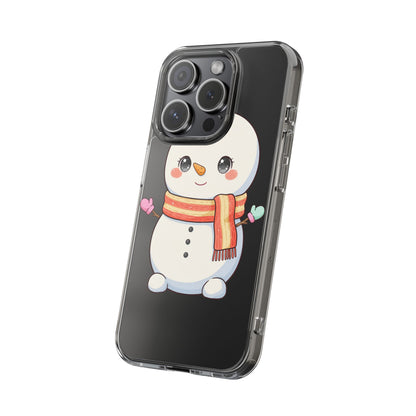 Kawaii Snowman Phone Case – Cute Christmas Clear Case