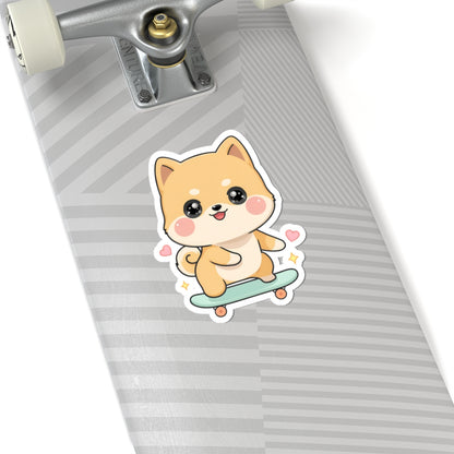 Kawaii Shiba Inu Skateboard Sticker for Dog Lovers