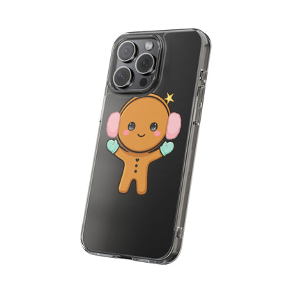Kawaii Gingerbread Phone Case, Cute Winter Character