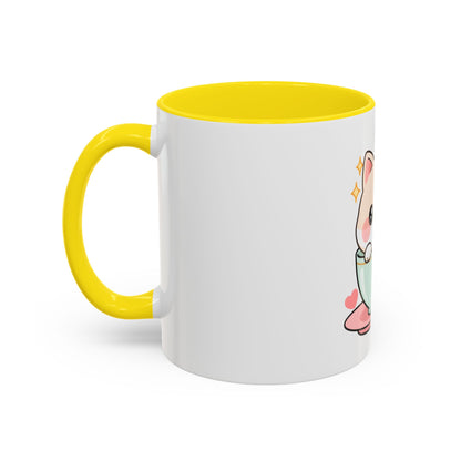Kawaii Cat Coffee Mug, Cute Cat in Teacup Accent Mug