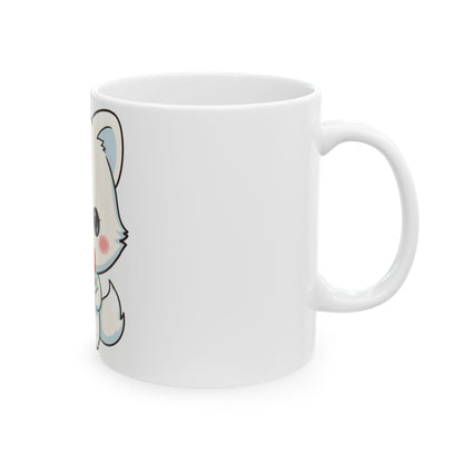 Kawaii Arctic Fox Mug with Gift Box, Cute Ceramic Cup